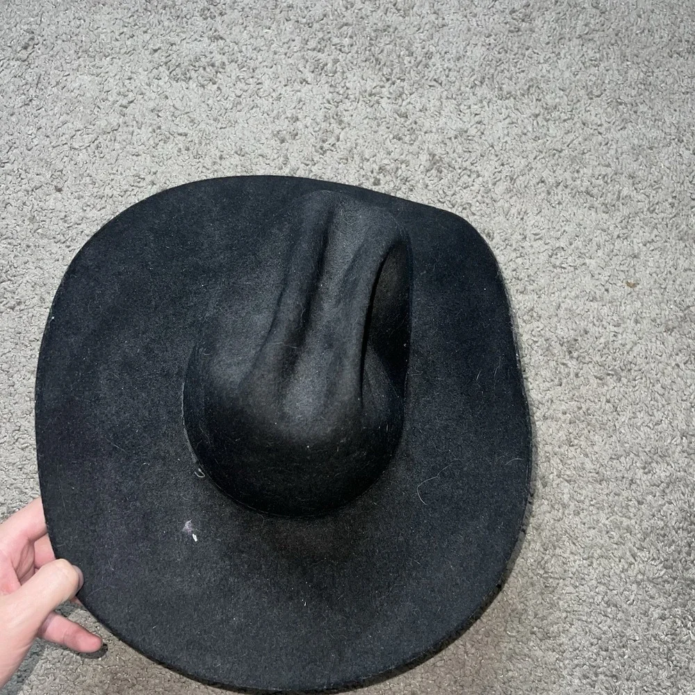 Twister  Dallas Cowboy Hat by M&P Size 7 Black 100% Wool - Picture 2 of 6